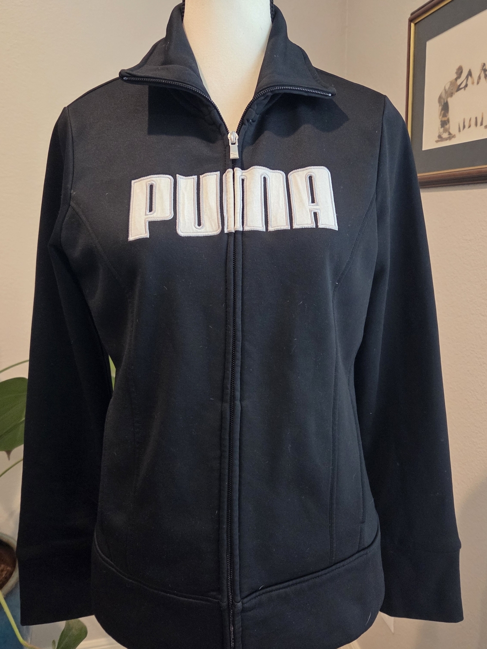 Puma Black Full-Zip Jacket with White Logo